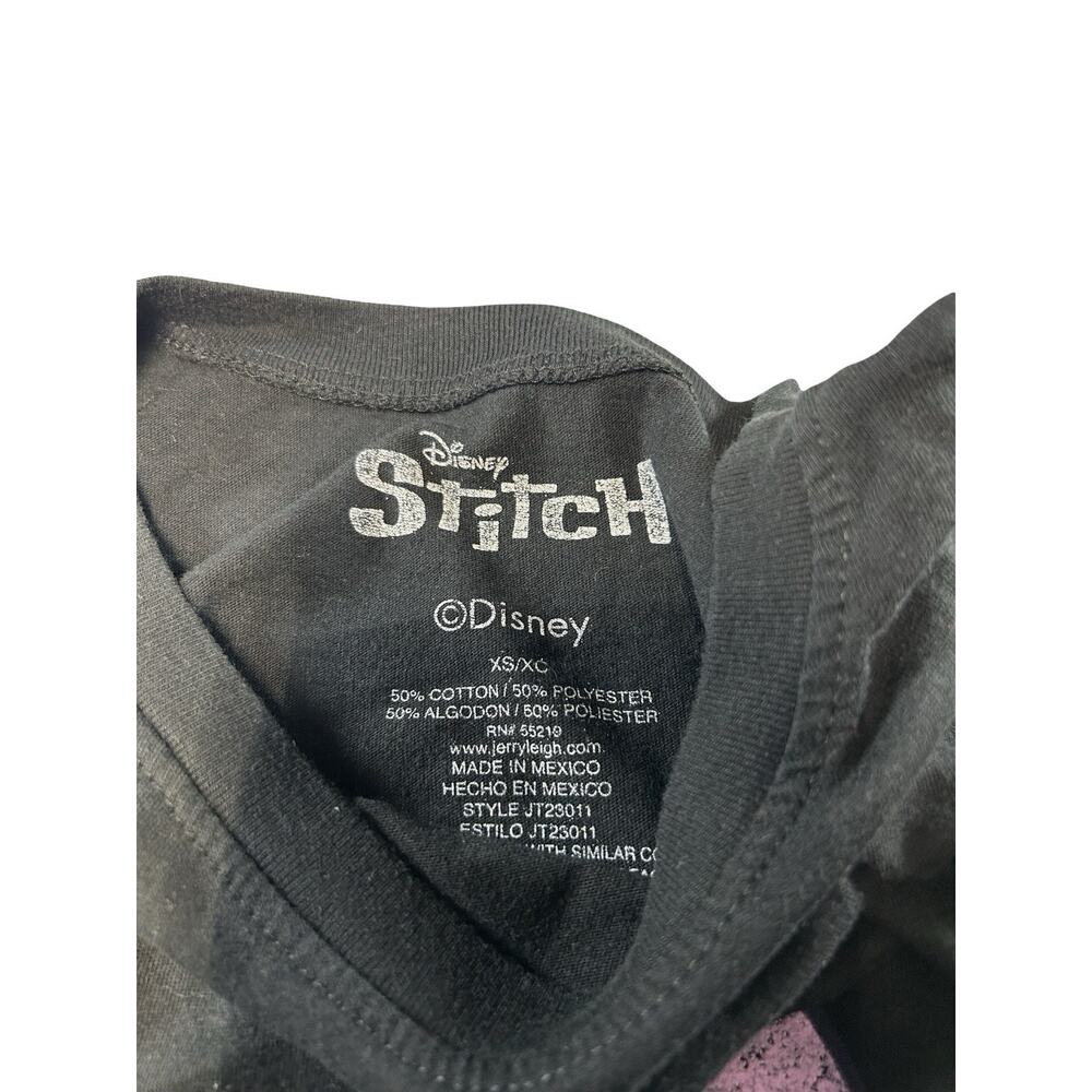 Disney Stitch Graphic T-Shirt Women’s XS Black Short Sleeve Lilo & Stitch Cute - Picture 4 of 5